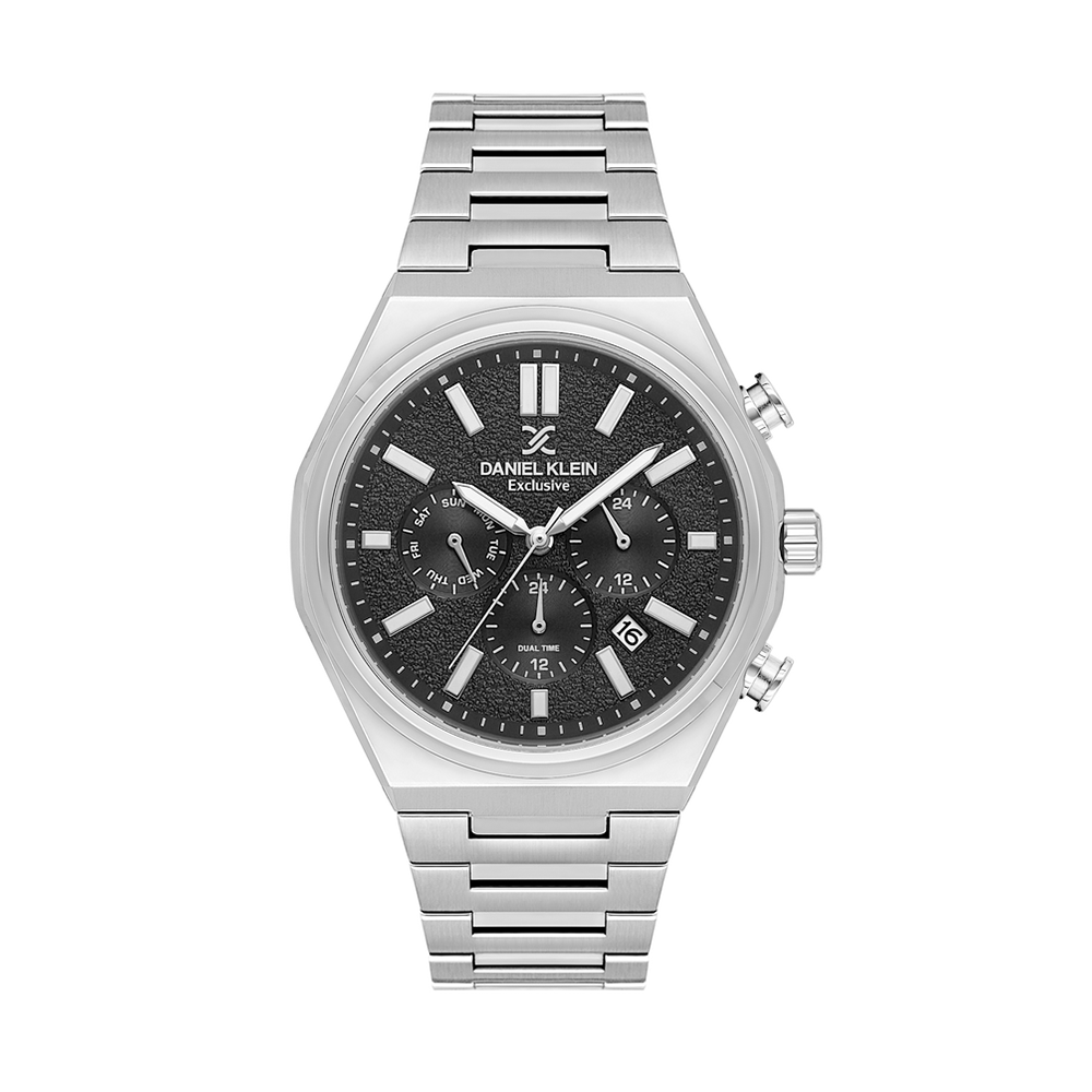 Daniel Klein Men's Black Dial Chronograph Quartz Watch 43mm — DK.1.14236-2