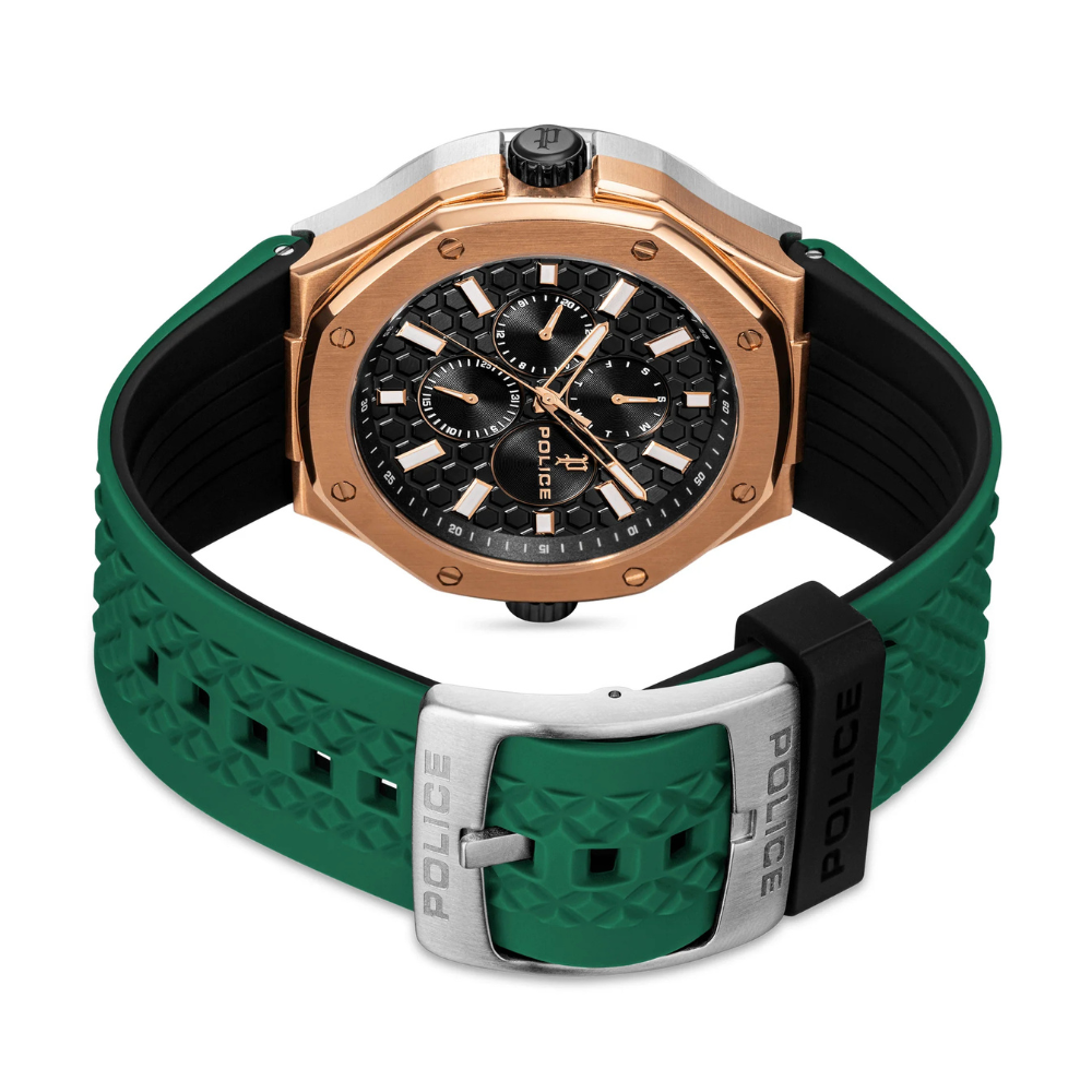 DUAL Watch Police For Men (Green & Black) - Stainless Steel PEWGQ0081902