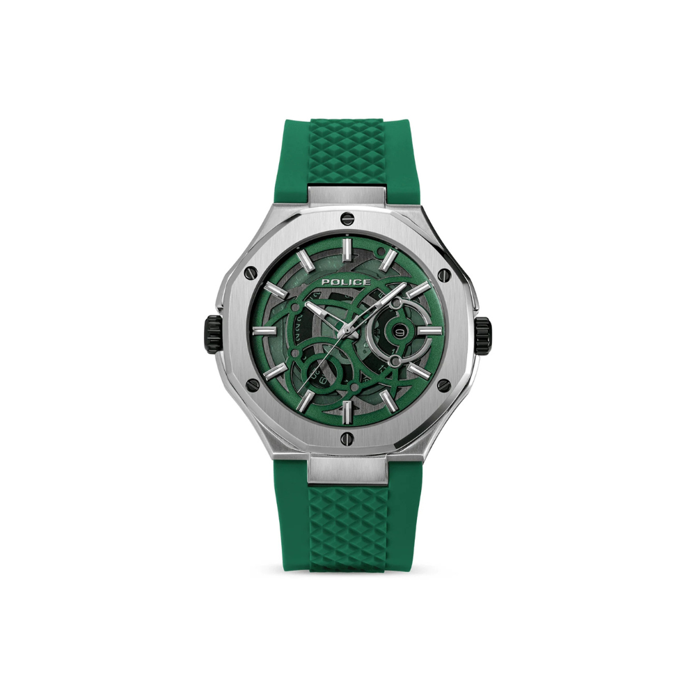 DUAL Watch Police For Men (Green & Black) - Stainless Steel PEWGQ0081902