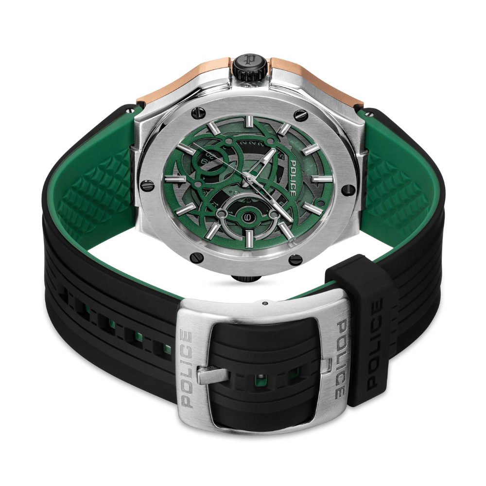 DUAL Watch Police For Men (Green & Black) - Stainless Steel PEWGQ0081902