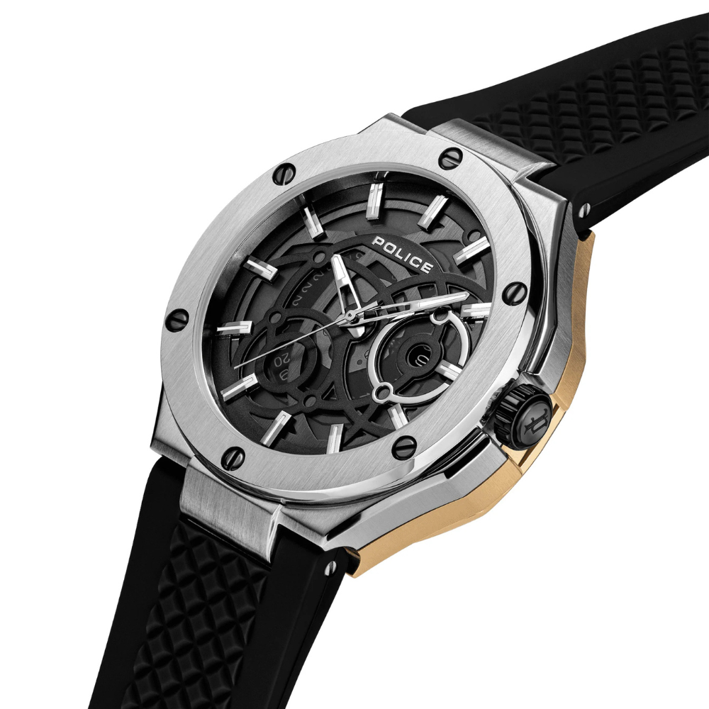 DUAL Watch Police For Men (Black) - Stainless Steel PEWGQ0081901