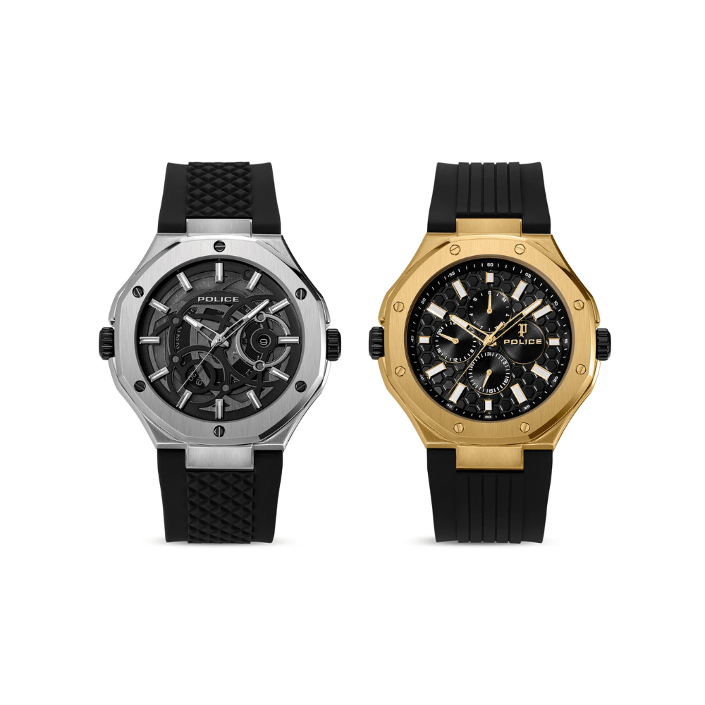 DUAL Watch Police For Men (Black) - Stainless Steel PEWGQ0081901