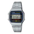 Casio A168WA-1WDF Vintage Digital Watch – Classic Silver Stainless Steel Retro LED Alarm