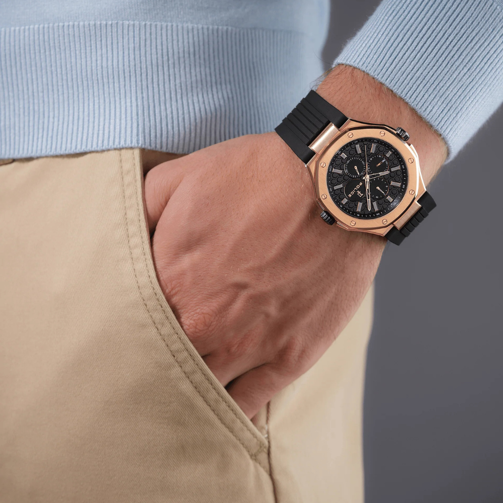 DUAL Watch Police For Men (Black) - Stainless Steel PEWGQ0081901