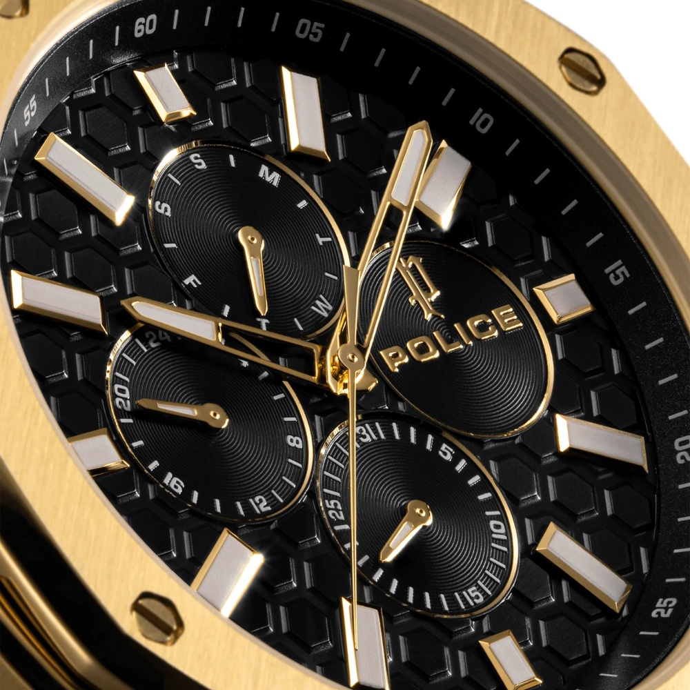 DUAL Watch Police For Men (Black) - Stainless Steel PEWGQ0081901