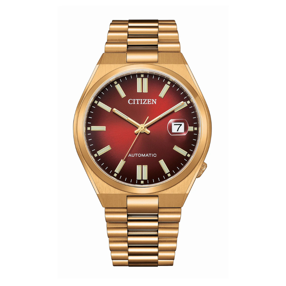 Citizen TSUYOSA Maroon Dial Men's Mechanical Watch NJ0153-82X Rose Gold