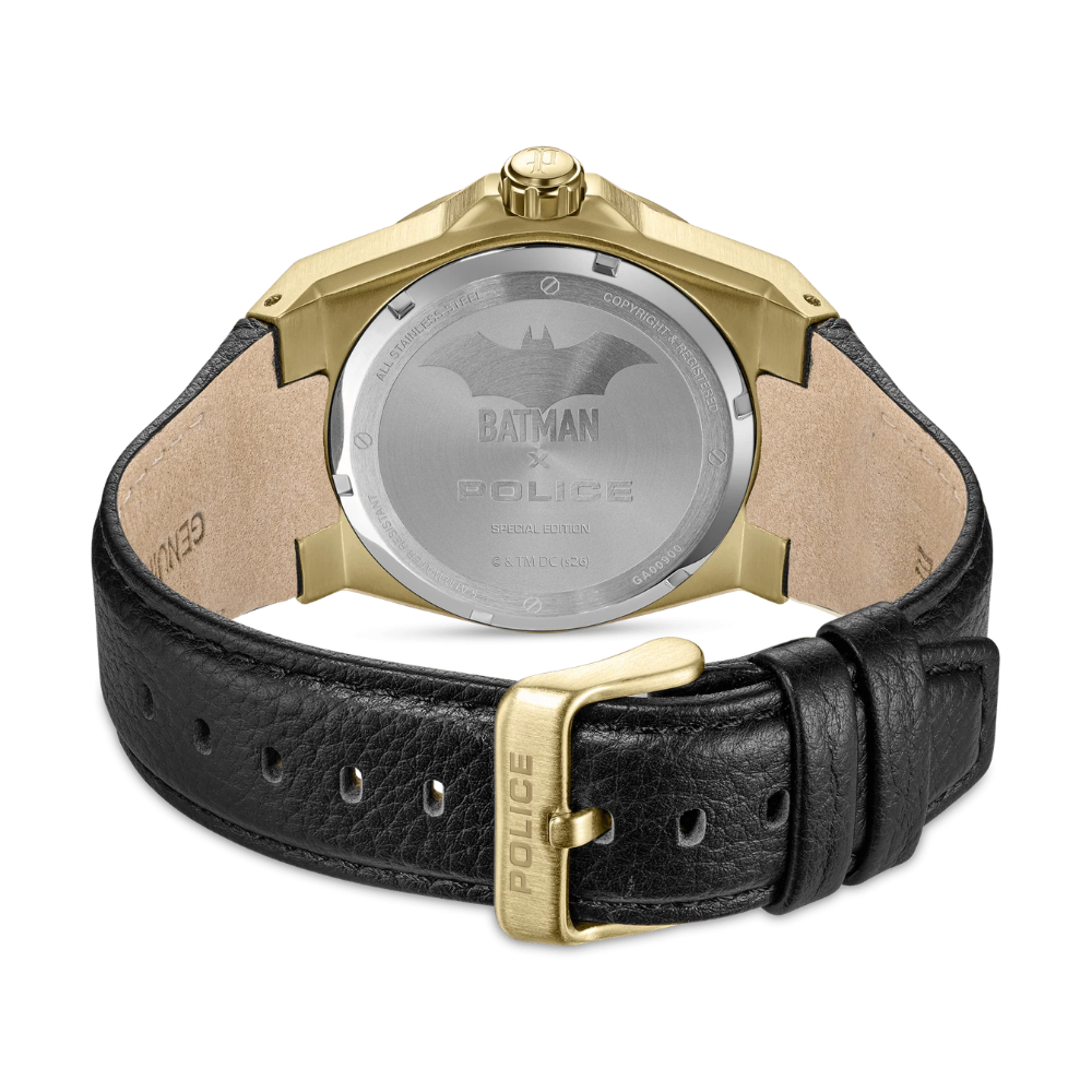 Batwing Special Edition Police x Batman  Genuine Leather Strap Analog Watch Men's, 45mm PEWGA0090006