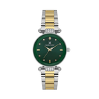 Daniel Klein Women's Analog Watch Dark Green Dial Silver-Gold Strap DK.6.14132-4