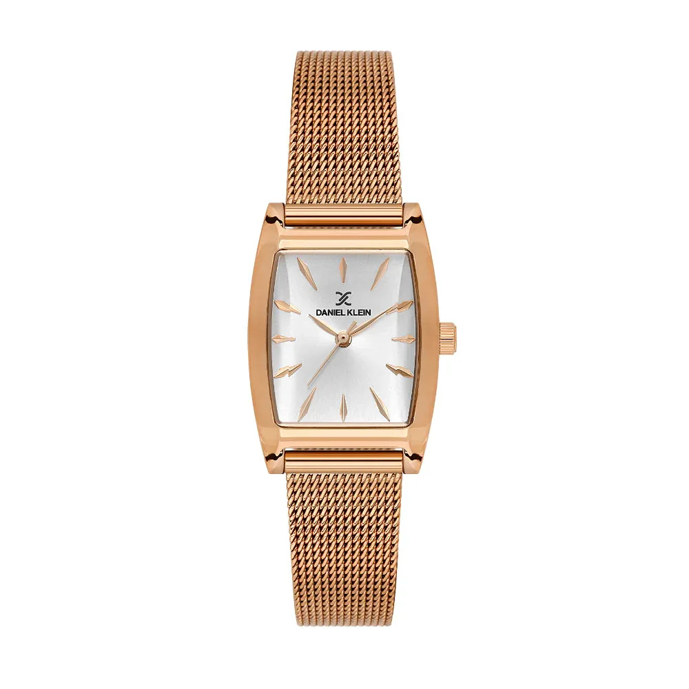 Daniel Klein Premium Rose Gold Mesh Band Watch for Women DK.1.14119-5