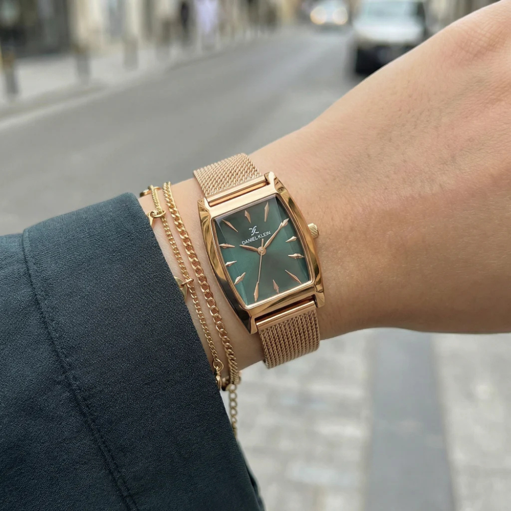 Daniel Klein Premium Rose Gold Mesh Band Watch for Women DK.1.14119-5