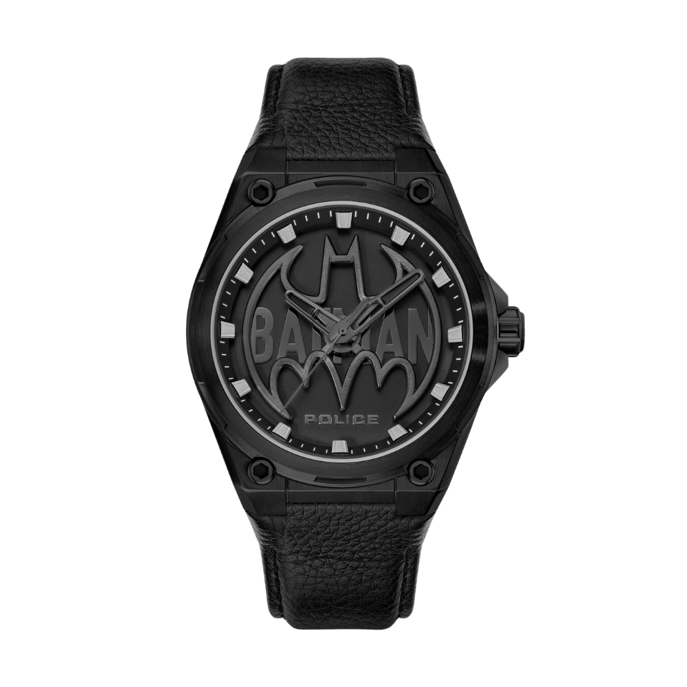 Batwing Special Edition Police x Batman  Genuine Leather Strap Analog Watch Men's, 45mm PEWGA0090005