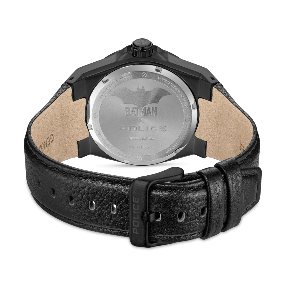 Batwing Special Edition Police x Batman  Genuine Leather Strap Analog Watch Men's, 45mm PEWGA0090005