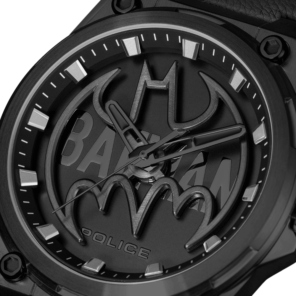 Batwing Special Edition Police x Batman  Genuine Leather Strap Analog Watch Men's, 45mm PEWGA0090005