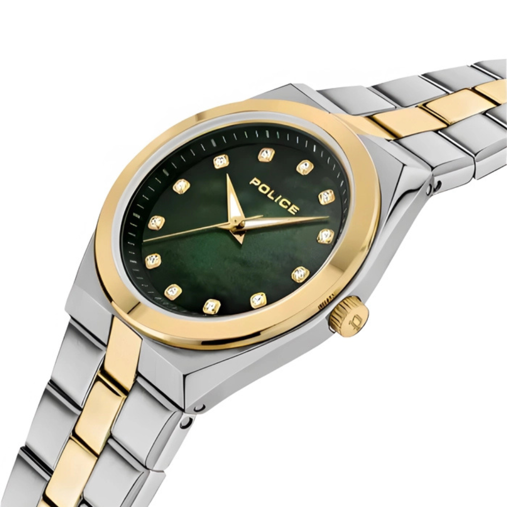 POLICE Women's Analog Green MOP Dial Watch - PEWLG0038840