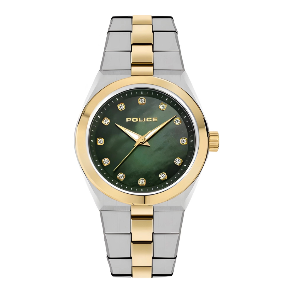 POLICE Women's Analog Green MOP Dial Watch - PEWLG0038840