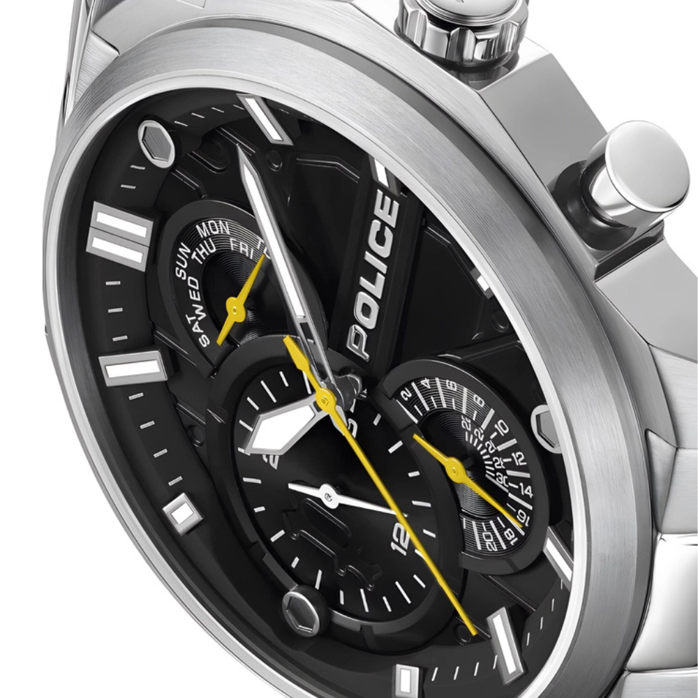 POLICE Men’s Multi-Function Black Dial Watch PEWGK0039204 – Stylish Analog Wristwatch