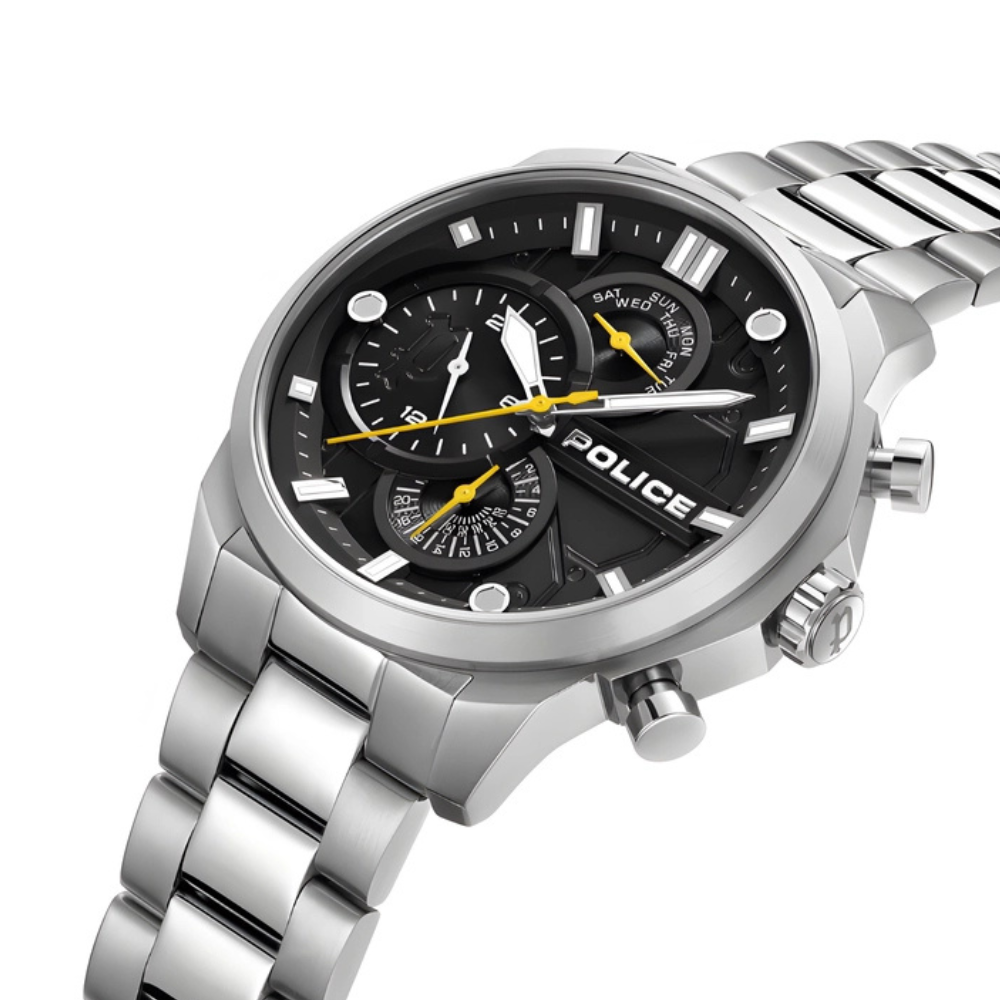 POLICE Men’s Multi-Function Black Dial Watch PEWGK0039204 – Stylish Analog Wristwatch