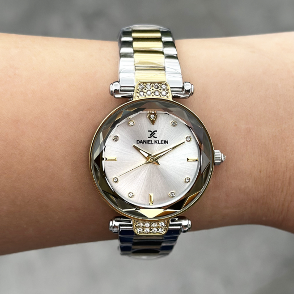 Daniel Klein Women’s Analog Watch – Silver Dial, Gold& Silver Dual Tone Strap DK.6.14132-3