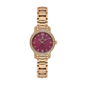 Daniel Klein Dark Red Dial Pink Rose Gold Strap Women’s Analog Watch DK.1.14118-6