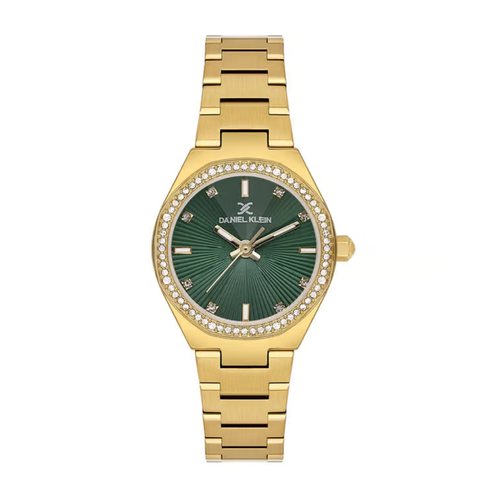 Daniel Klein Women’s Gold Watch with Dark Green Dial | DK.1.14162-4