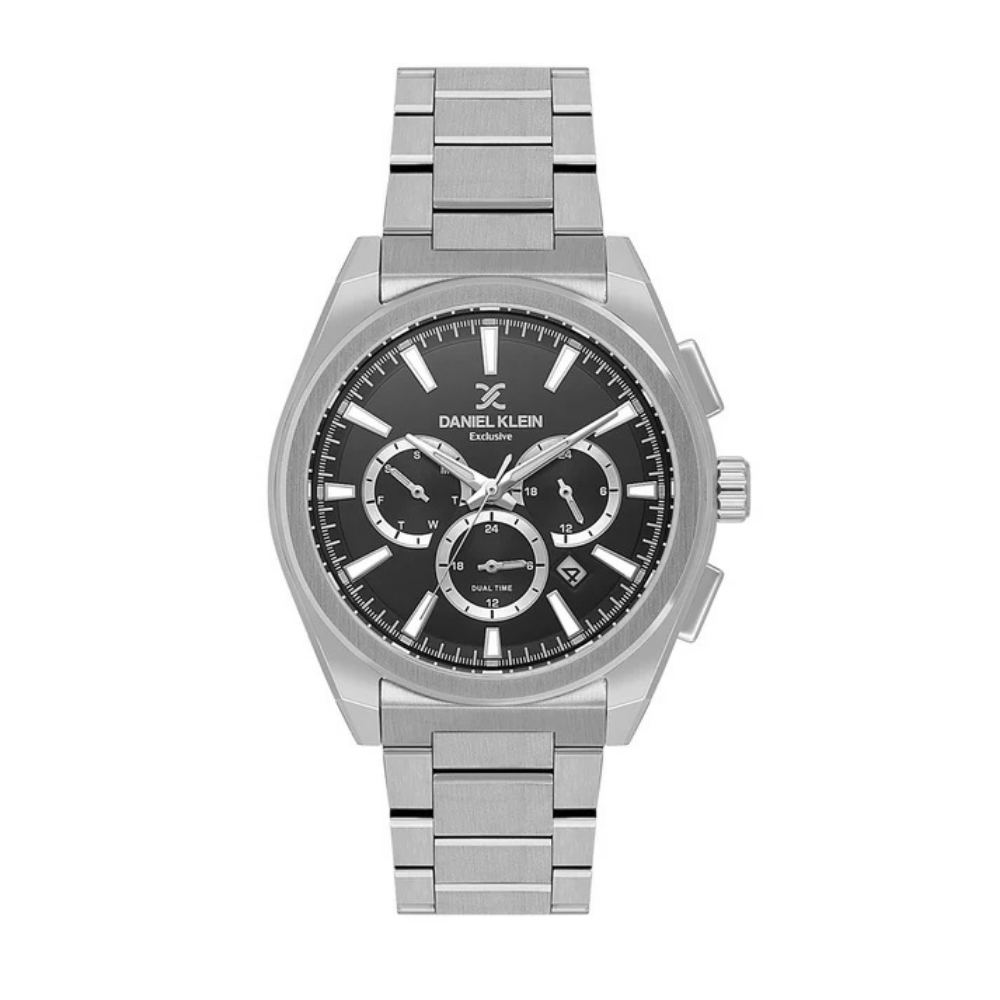Daniel Klein Men’s Black Dial Silver Watch | DK.1.14252-2