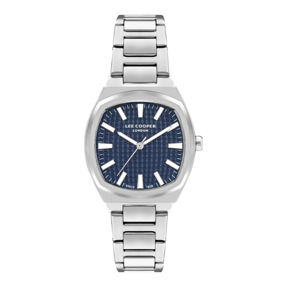 Lee Cooper Women’s Dark Blue Square Dial Silver Watch | LC07985.390