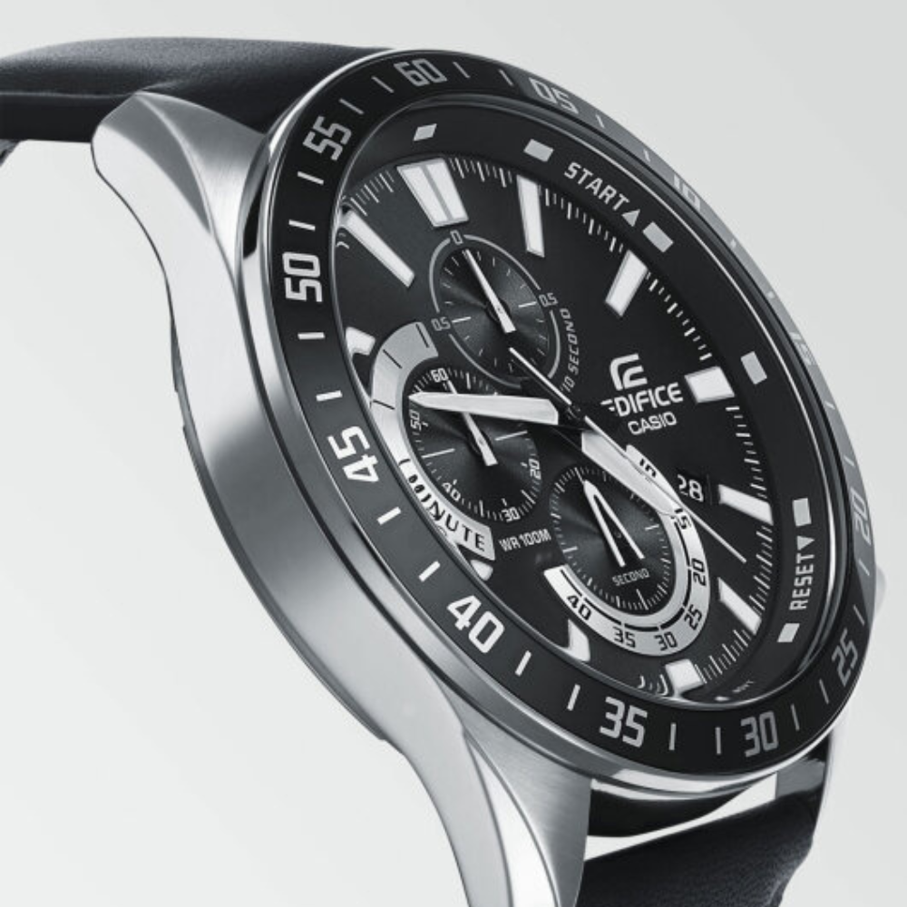 Casio Edifice EFV-620L-1AV Standard Chronograph Leather Strap Men's Watch