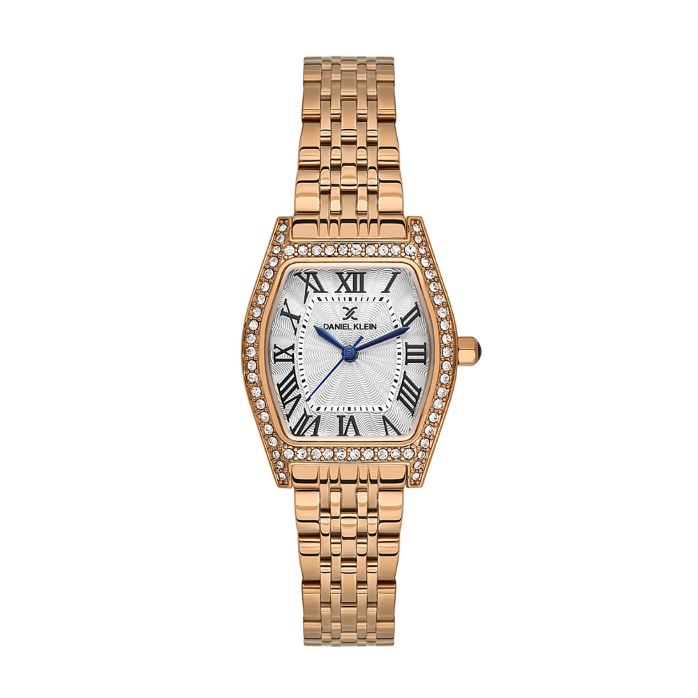 Daniel Klein DK.1.14106-5 women's rose gold stainless steel analogue watch with white dial