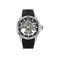 Police Spirit PEWGR0097801 Men's Automatic Skeleton Watch Black Silicone Strap