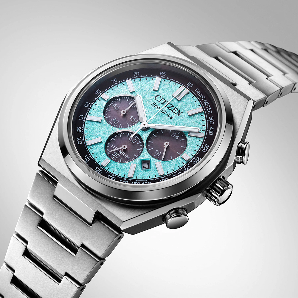 Citizen CA4610-85Z Eco-Drive Zenshin Chronograph Men's Super Titanium™ Watch – Light BLue  Dial | 42.5mm