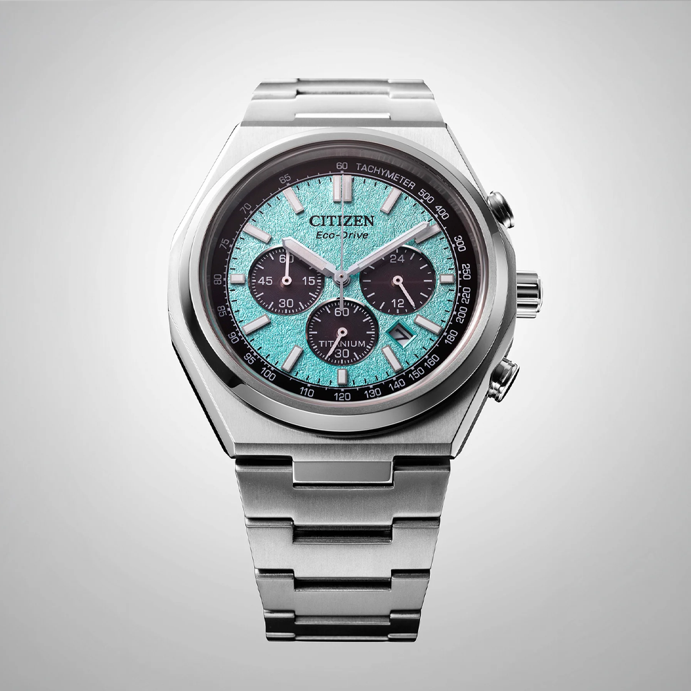 Citizen CA4610-85Z Eco-Drive Zenshin Chronograph Men's Super Titanium™ Watch – Light BLue  Dial | 42.5mm