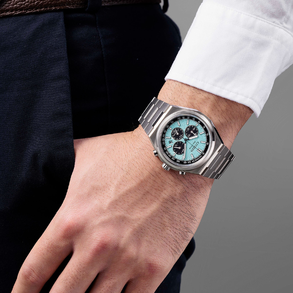 Citizen CA4610-85Z Eco-Drive Zenshin Chronograph Men's Super Titanium™ Watch – Light BLue  Dial | 42.5mm
