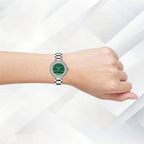 Lee Cooper Women’s Green Dial Silver Watch | LC08279.370